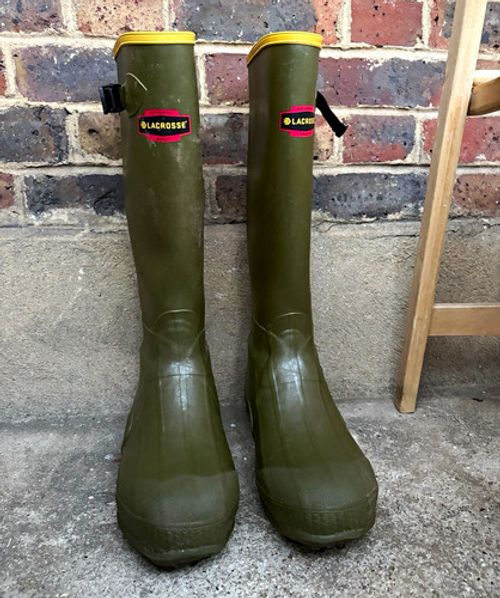 LaCrosse Burly Air Grip Men’s 18in Insulated Rubber Boots Green/Yellow