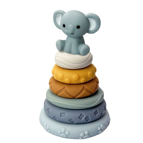 Kyoot Montessori Sensory Toy Silicone Stacking Rings 7pc BPA-Free Baby Teething — image 1