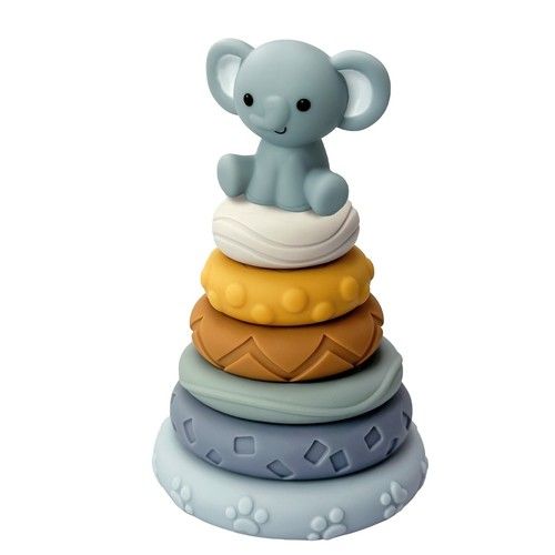 Kyoot Montessori Sensory Toy Silicone Stacking Rings 7pc BPA-Free Baby Teething