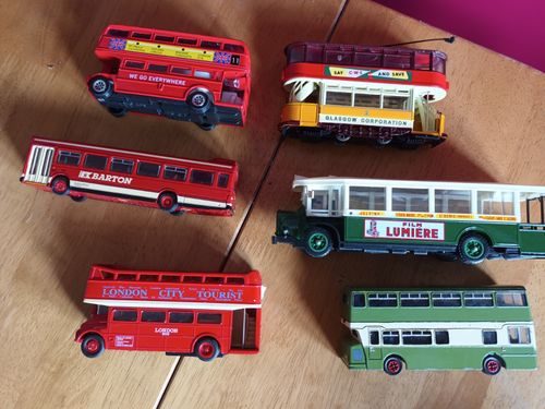 Lot of 6 Diecast Model Buses & Coaches Including London Bus, Tram and Coach — image 3