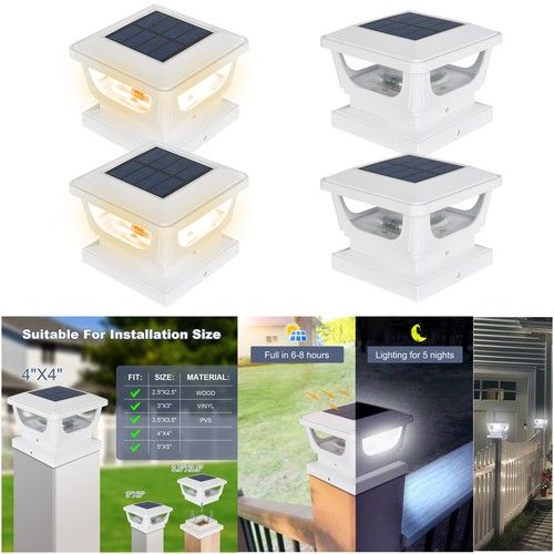 Solar Post Cap Lights Solar Post Lights Deck Fence Post Lights for 3x3 4x4 inch