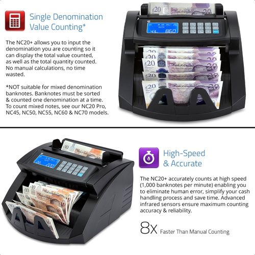 Note Counter Machine Money Currency Banknote Counting Detector Cash Bill ZZap — image 4
