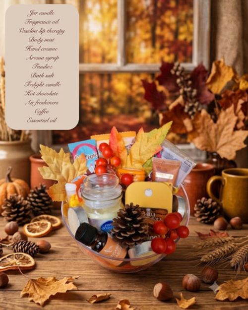 Autumn Gift Basket, Fall Birthday Gift Box for Her, Womens Pamper Hamper