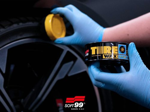 SOFT99 TIRE BLACK WAX 02015 - TYRE WAX DRESSING - BACK TO BLACK TYRE SHINE WAX — image 7