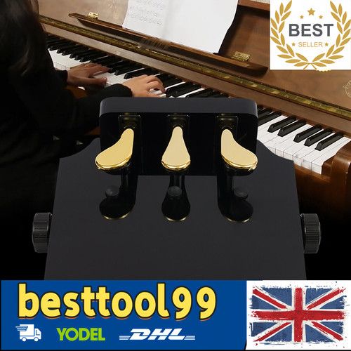 3-Pedal Sustain Piano Pedal Extender Bench Keyboard Foot Damper Pedal Adjustable