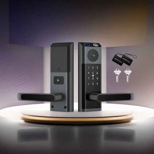 Smart Lock Fingerprint Keyless Door Lock with Camera & Handle  WiFi APP Control