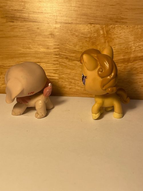 Authentic LPS Pair #1040 St Bernard Dog & #684 Pony Horse Snowflake Eyes Hasbro — image 3