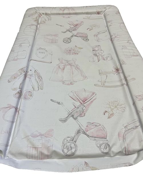 Vintage Design Nursery Baby Changing Mat - Pink Girls  - Can Be Personalised — image 2