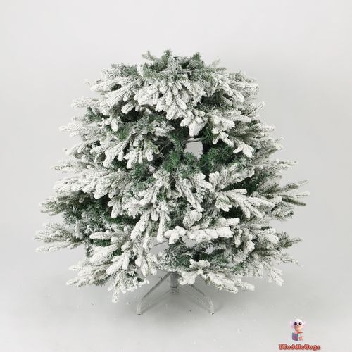 6 ft Snow Flocked Artificial Christmas Tree - Realistic Full Pine with Stand — image 10