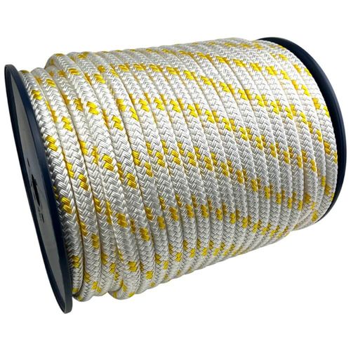 Quality Double Braid on Braid Polyester Mooring Yacht Marine Rope White Yellow — image 1