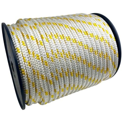 Quality Double Braid on Braid Polyester Mooring Yacht Marine Rope White Yellow
