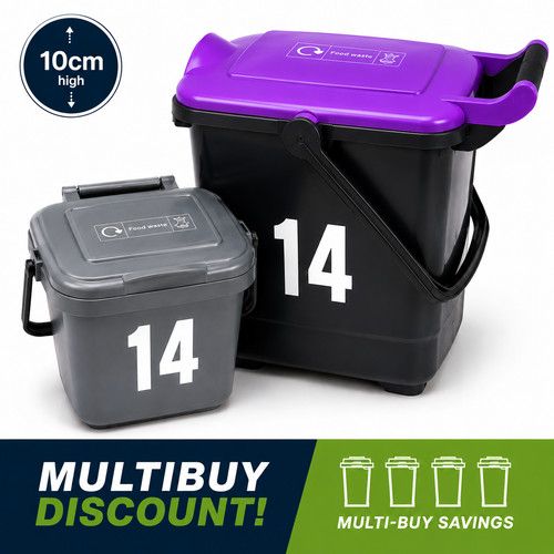 Food Waste Caddy Number Stickers | Peel & Stick House Bin Numbers | White 10cm