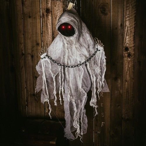 ANIMATED GHOST HALLOWEEN DECORATION 3FT FACELESS GHOST GHOUL SOUND LIGHTS
