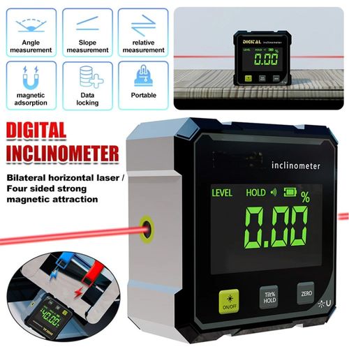 360° Magnetic Digital Angle Gauge Finder With Laser Inclinometer Level Meter UK — image 1
