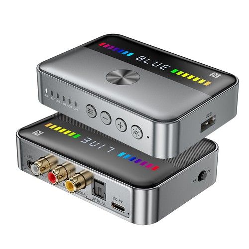USB NFC Bluetooth Receiver Transmitter Digital To Analog 3.5mm RCA Audio Adapter