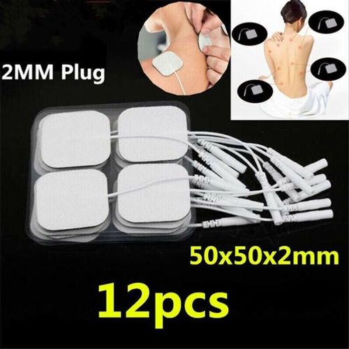 12x 5X5CM Tens Machine Replacement Electrode Massager Pad Self-Adhesive Reusable