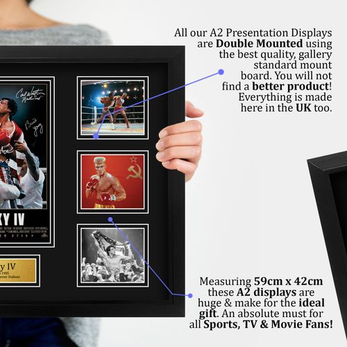 Rocky 4 Signed Large A2 Framed Printed Autograph Memorabilia Gift — image 4