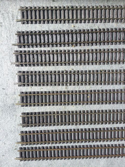 Peco Nickel Silver 00 Gauge Track ST-201 Double Straight x 8 (Hornby R601 equiv) — image 2