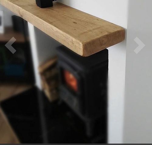 Floating Shelf Chunky Wall Mounted Oak Colour Reclaimed Rustic Solid Wooden — image 8
