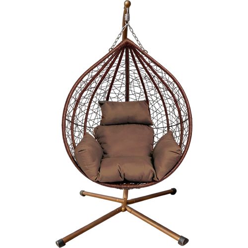 Hanging Swing Chair for Indoor Outdoor Foldable Hammock Hanging Wicker Egg Chair — image 1