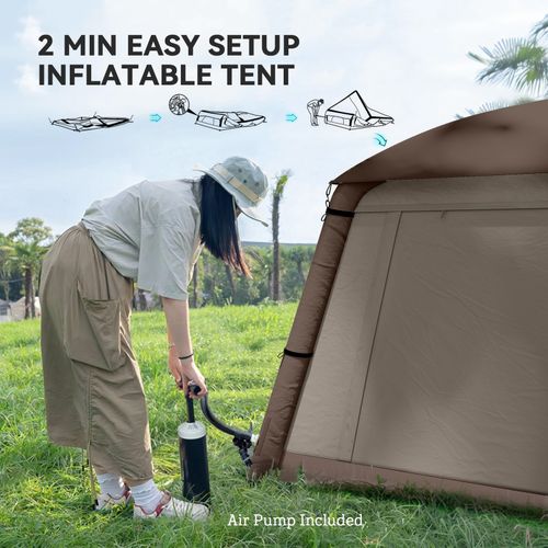 Inflatable Camping Tent, Easy Setup 2 Man Tent, Khaki — image 6