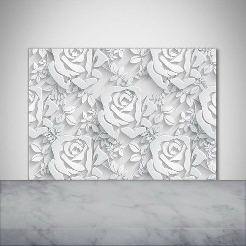 Tulup Kitchen Glass Splashback 100x70 Roses pattern