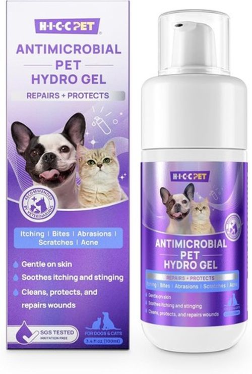HICC PET Antimicrobial Soothing Skin Care Pet Dog Cat Hydro Gel Sealed 100ml