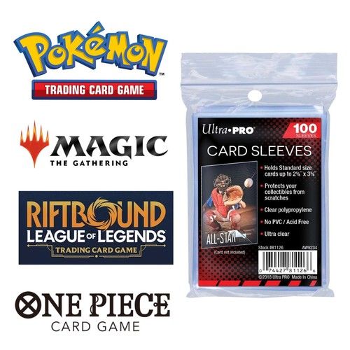 100x Ultra Pro Card Sleeves - Penny Soft Clear Sleeve TCG Pokemon MTG Riftbound