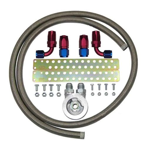 VW GOLF LUPO POLO GTI S/S or BLACK BRAIDED HOSE ENGINE OIL COOLER FITTING KIT