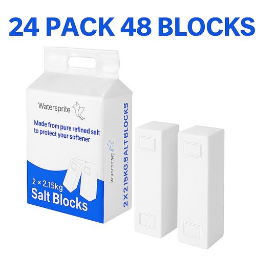 24 Pack 48 Block Small Format Block Salt for All Water Softener Use Curve Blocks — image 1