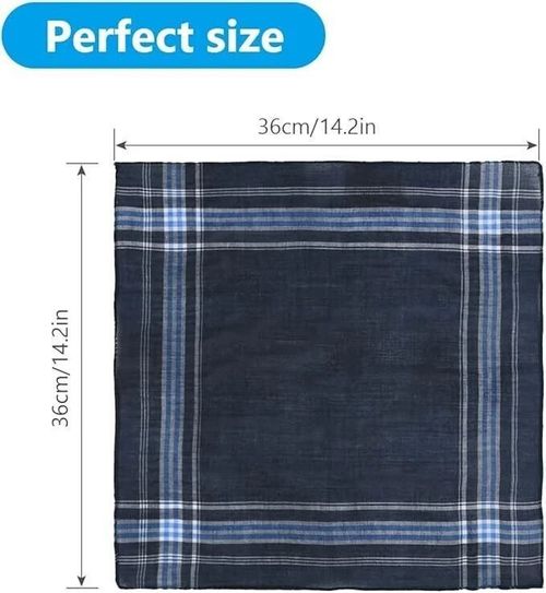 12PCS Men's Handkerchiefs Large Cotton Hankies Premium Soft Gents Hankies UK — image 3