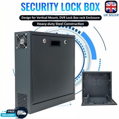 CCTV Lockable Wall Mount Case Lock Box Safe Box for DVR 27x21x6 Dual Fan 2-Lock