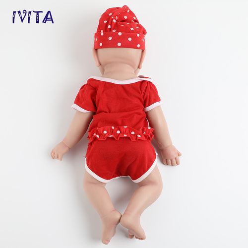 IVITA 17"Cute Baby Girl Full Body Silicone Doll Lifelike Reborn Baby Xmas Gifts — image 11