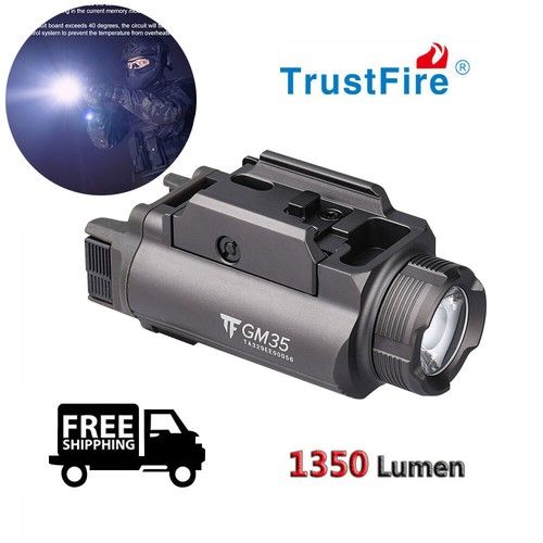 Trustfire 1350 Lumen Tactical Rechargeable Pistol Light Glock LED Flashlight RF