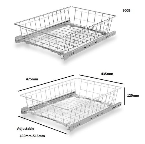 Pull Out Wire Basket Drawer Wardrobe Storage Organiser Drawer 12 Sizes 2 Colours