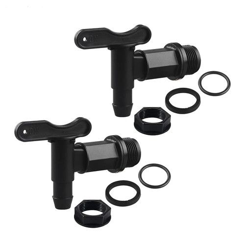 Pair Of Water Butt Tap Hozelock Barrel Plastic Adaptor Beer Rain Brew 3/4"