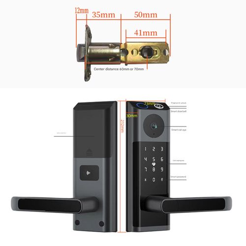 Smart Lock Fingerprint Keyless Door Lock with Camera & Handle  WiFi APP Control — image 8