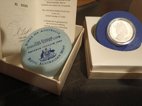 AUSTRALIA. 1992, 10 Dollars, Silver Penguins Piedfort 40 Grams — image 5