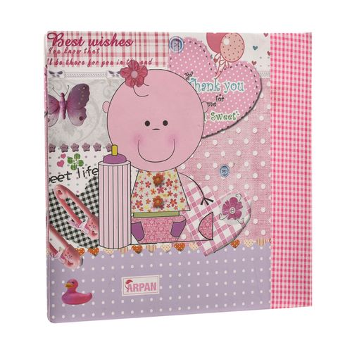 Baby Girl Pink Memo Slip In Photo Album 200 6"x4'' Photos Ideal Gift AL-9773 — image 2