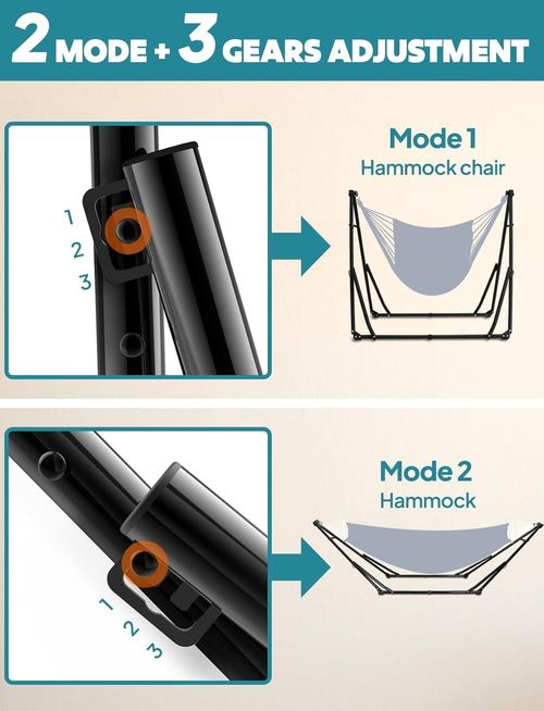 Hammock & Hanging Chair with Foldable Portable Stand, Indoor/Outdoor Easy Setup — image 6