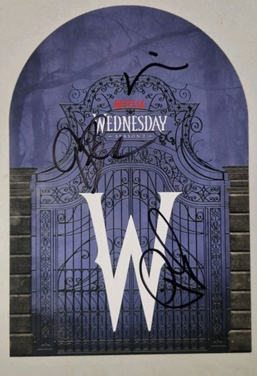 Wednesday Season 2 Cast Signed Premiere Ticket, Netflix (1) *COA*