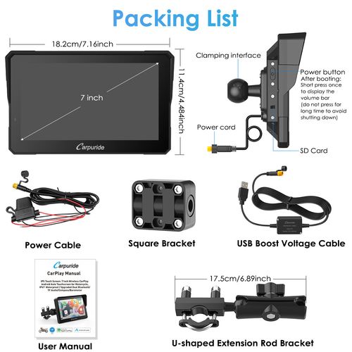 Carpuride W702Pro Moto CarPlay Intercom Function Wireless CarPlay Android Auto — image 10