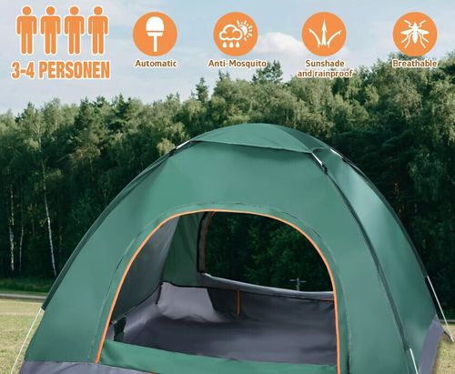 4 Person Easy Pop Up Tent Waterproof Automatic Setup 2 Doors-Instant Family Tent — image 5