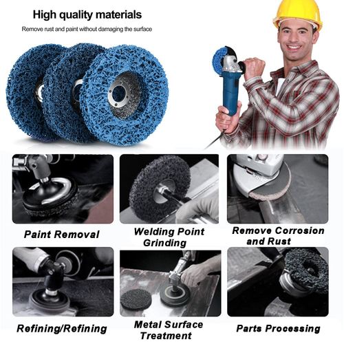 10PCS Poly Strip Wheel Discs Paint Rust Remove Abrasive Angle Grinder 115mm 4.5" — image 3