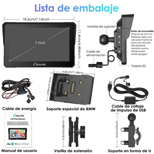 Carpuride W702B Moto Wireless Carplay Android Auto With BMW Navigation Mount — image 9