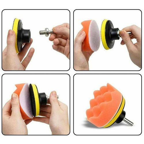 22 Car Polisher Gross Polishing Pads for Drill Sponge Buffer Waxing Buffing Kit — image 8