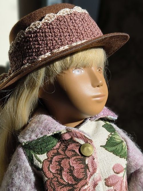 Sasha Doll Handmade Coat And A Hat Vintage Fabric Handmade Felt Coat New