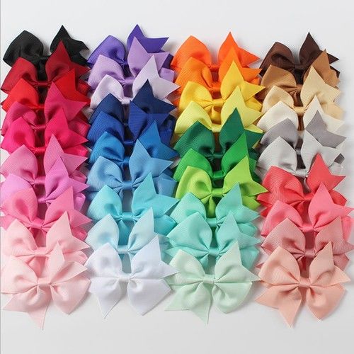 20/40X Baby Girls kids Ribbon Bow Alligator Hair Clip Cute Bow Clips School Pair