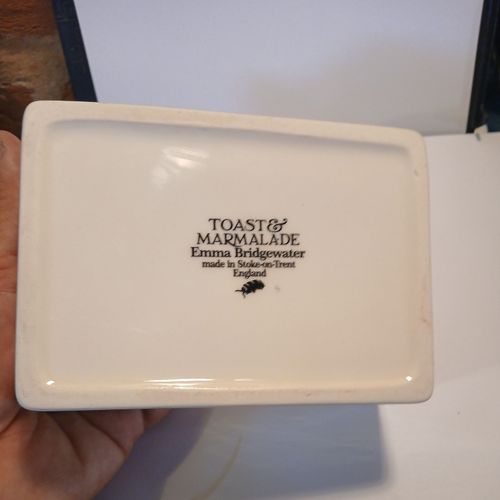 Vintage Emma Bridgewater 1/2 Lb Butter Dish 2001 Toast & Marmalade No Lid — image 6