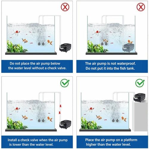 Silent Aquarium Oxygen Pump Air Pump Fish Tank Twin Outlet Valve Accessories UK — image 8